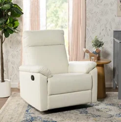 DaVinci Suzy Swivel Recliner Vanilla GREENGUARD Gold CertiPUR-US Certified