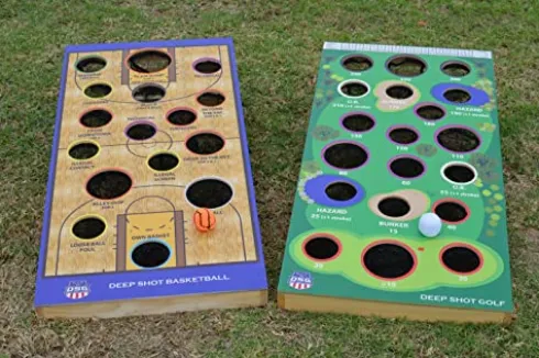 Deep Shot Basketball & Golf Bean Bag Toss Set Green