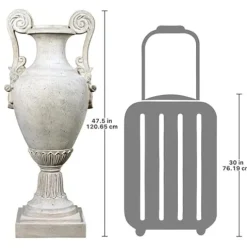 Design Toscano Chateau de Fontainebleau Architectural Garden Urn Set of Two Roman Stone