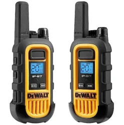 DEWALT DXFRS300 Heavy Duty Waterproof Walkie Talkies Black – 24 Pack with 4X Gang Chargers