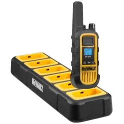 DEWALT DXFRS800 Heavy Duty Walkie Talkies Bundle with Remote Speaker Microphones, 6 Pack Black/Yellow