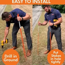 DISCOUNT SNOWSTAKES .COM 5ft Blue Pro Snow Stakes with Hi-Vis Reflective Tape Orange/Blue