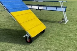 DogSport Rubber Surface Dog Agility A-Frame (9′) On-Wheel Interface Ready Blue