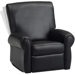 Dozydotes Black Leather-Like Big Kids Rocker Recliner