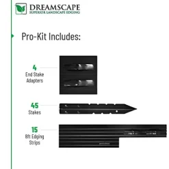 Dreamscape PRO Aluminum Landscape Edging – Easy Install Professional Border – 120ft Total – Black Anodized