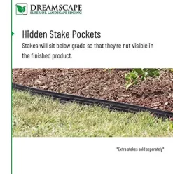 Dreamscape PRO Aluminum Landscape Edging – Easy Install Professional Border – 120ft Total – Black Anodized