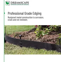 Dreamscape PRO Aluminum Landscape Edging – Easy Install Professional Border – 120ft Total – Black Anodized