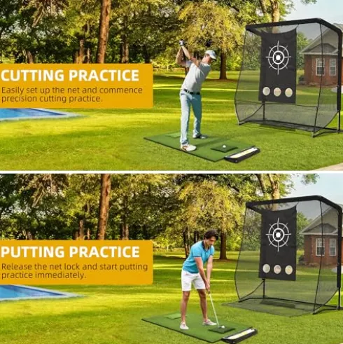 DWVO Golf Hitting Net with Steel Frame Black