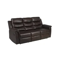 Eafurn 2-Piece Reclining Sectional Sofa Set Faux Leather Brown