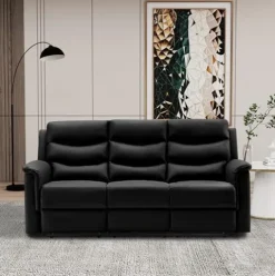 Eafurn 2-Piece Reclining Sectional Sofa Set Black