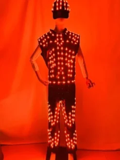 Earthradius LED Robot Costume Luminous Stage Dress Medium Black