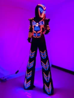 Earthradius LED Robot Costume Suit with Gloves & Lighted Helmet Multicolored Medium