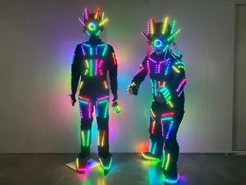 Earthradius LED Robot Suit Festival Costume Multi Color M