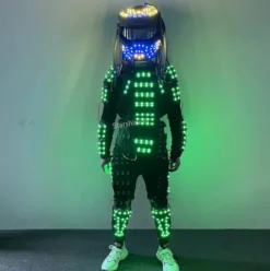 Earthradius LED Robot Suit Full Color Dance Costume Black Small