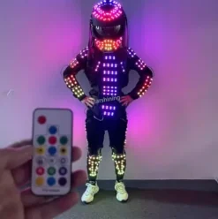 Earthradius LED Robot Suit Full Color Dance Costume Black Small