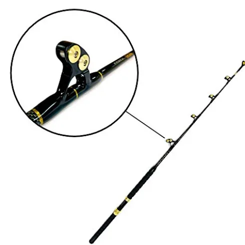 EAT MY TACKLE 50 Wide 2 Speed Fishing Reel with 160-200 Pound Tournament Rod