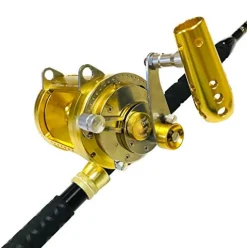 EAT MY TACKLE 50 Wide 2 Speed Fishing Reel with 160-200 Pound Tournament Rod