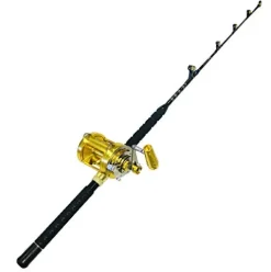 EAT MY TACKLE 50 Wide 2 Speed Fishing Reel with 160-200 Pound Tournament Rod