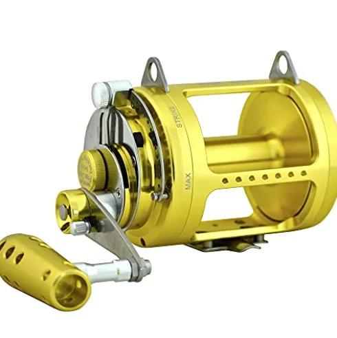 EAT MY TACKLE 50 Wide 2 Speed Fishing Reel with 160-200 Pound Tournament Rod