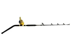 EAT MY TACKLE 50 Wide 2 Speed Reel with 80-100 lb Bent Butt Tournament Rod Blue