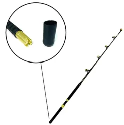 EAT MY TACKLE 80 Wide 2 Speed Trolling Fishing Reels and Rods Set Black and Gold