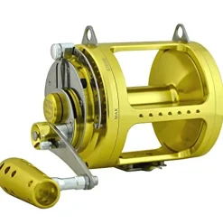 EAT MY TACKLE 80 Wide 2 Speed Trolling Fishing Reels and Rods Set Black and Gold