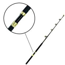 EAT MY TACKLE 80 Wide 2 Speed Trolling Fishing Reels and Rods Set Black and Gold