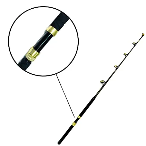 EAT MY TACKLE 80 Wide 2 Speed Trolling Fishing Reels and Rods Set Black and Gold