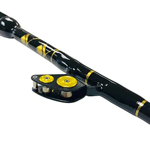 EAT MY TACKLE 30 Wide 2 Speed Fishing Reels on 30-50 Pound Tournament Rods Gold (2 Pack)