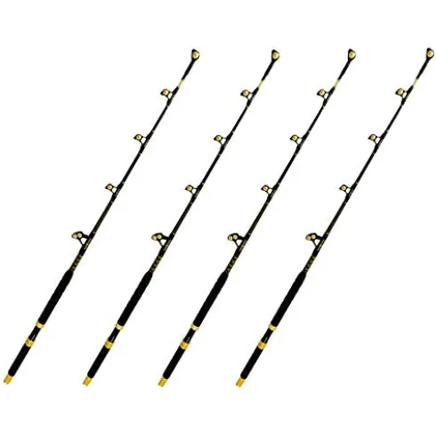 EAT MY TACKLE 80 Wide 2 Speed Fishing Reels on Blue Marlin Tournament Rods (4 Pack)