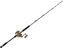 EAT MY TACKLE Amberjack Jigging Rod and Reel Combo Black Blue Gold