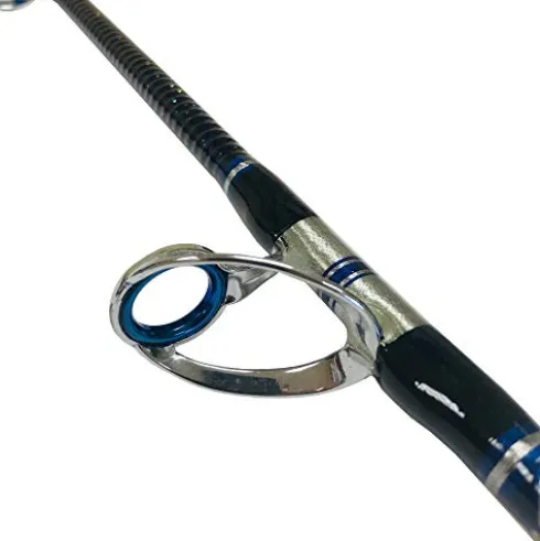 EAT MY TACKLE Amberjack Jigging Rod and Reel Combo Black Blue Gold