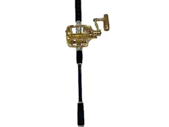 EAT MY TACKLE Amberjack Jigging Rod and Reel Combo Black Blue Gold