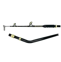 EAT MY TACKLE Blue Marlin Short Dredge Rod with 80 Wide 2 Speed Reel Blue