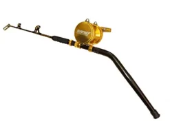 EAT MY TACKLE Blue Marlin Short Dredge Rod with 80 Wide 2 Speed Reel Blue