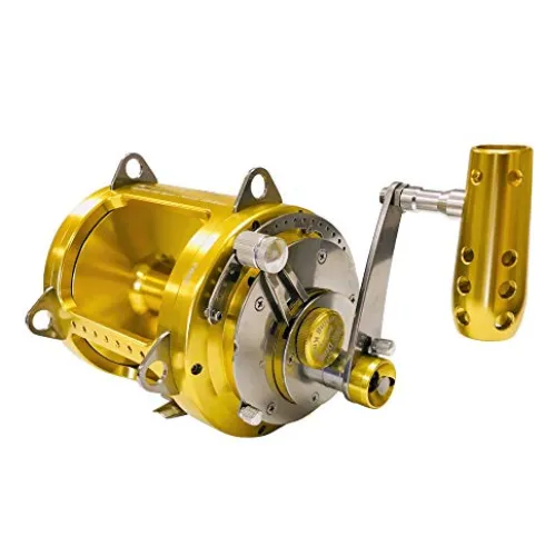 EAT MY TACKLE 80W 2-Speed Reel on Long Dredge Rod Gold