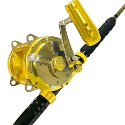 EAT MY TACKLE 80W 2-Speed Reel on Long Dredge Rod Gold