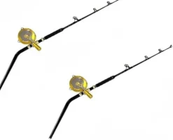 EAT MY TACKLE 130W 2-Speed Reel on Bent Butt Tournament Rod 2-Pack