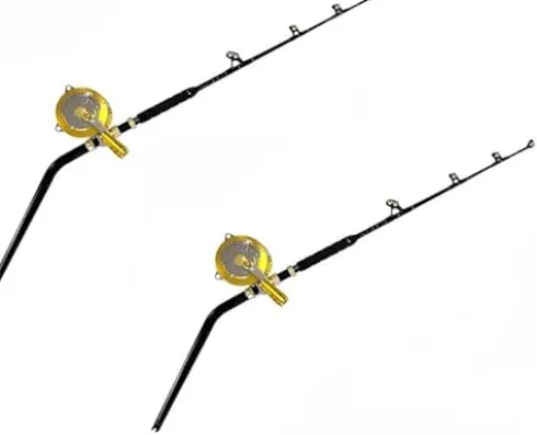 EAT MY TACKLE 130W 2-Speed Reel on Bent Butt Tournament Rod 2-Pack