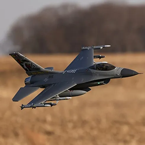 E-flite RC Airplane F-16 Falcon 80mm EDF Jet BNF Basic Gray
