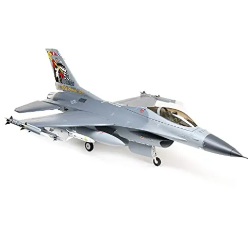 E-flite RC Airplane F-16 Falcon 80mm EDF Jet BNF Basic Gray