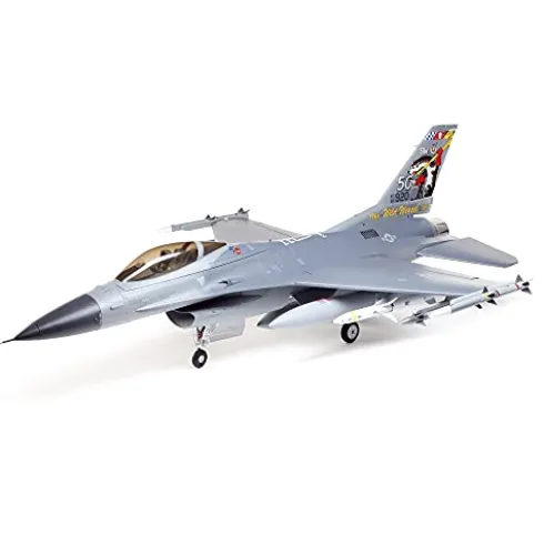 E-flite RC Airplane F-16 Falcon 80mm EDF Jet BNF Basic Gray