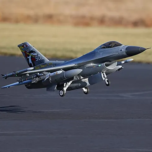 E-flite RC Airplane F-16 Falcon 80mm EDF Jet BNF Basic Gray