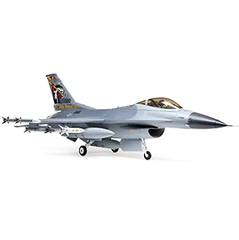 E-flite RC Airplane F-16 Falcon 80mm EDF Jet BNF Basic Gray