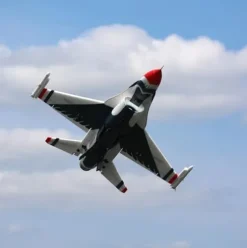E-flite RC Airplane F-16 Thunderbirds 70mm EDF Jet BNF Basic Red/White