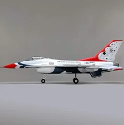 E-flite RC Airplane F-16 Thunderbirds 70mm EDF Jet BNF Basic Red/White