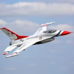 E-flite RC Airplane F-16 Thunderbirds 70mm EDF Jet BNF Basic Red/White