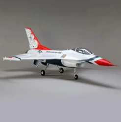 E-flite RC Airplane F-16 Thunderbirds 70mm EDF Jet BNF Basic Red/White