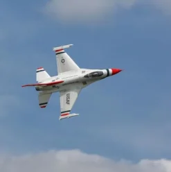 E-flite RC Airplane F-16 Thunderbirds 70mm EDF Jet BNF Basic Red/White