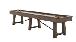Empire USA Plank & Hide Shuffleboard Table (12′) Silvered Oak